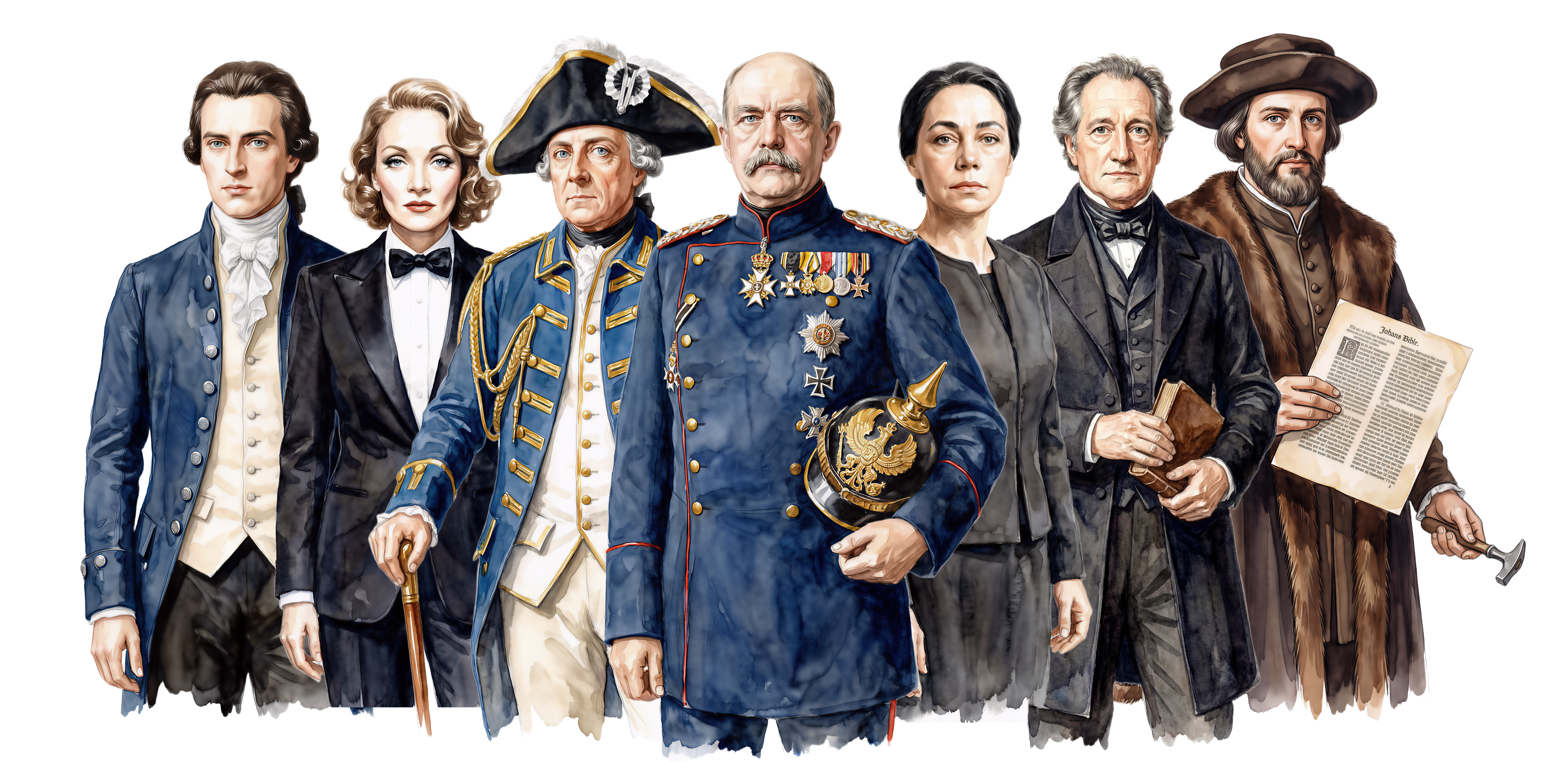 Historische Persönlichkeiten (Aquarell)